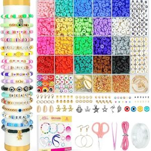 Dowsabel Clay Beads Bracelet Making Kit for Beginner 5000Pcs Heishi
