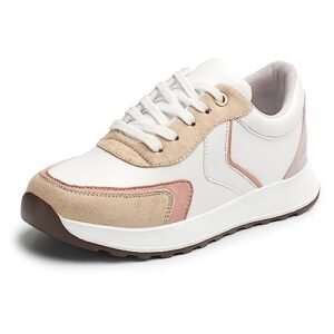 Vendoz Women Casual Shoes White Beige Sneakers