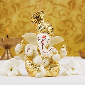 Gold Art India Ceramic Ganesh Idol For Car Dashboard Ganesha.jpg