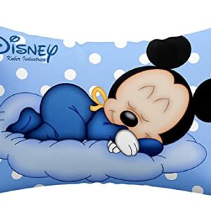 Kuber Industries Disney Print Sleeping Pillow for Kids|Small Pillow for Baby|Soft Microfiber Pillow|Size 12x18 |Sky Blue