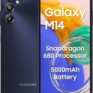 Samsung Galaxy M14 4G (Sapphire Blue,6GB,128GB) | 50MP Triple Cam | 5000mAh Battery | Snapdragon 680 Processor | 2 Gen. OS Upgrade & 4 Year Security Update | 12GB RAM with RAM Plus | Without Charger