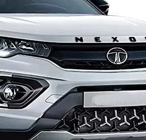 AutokraftZ Tata Nexon Car Accessories 3D Logo Names Emblem Letters for Car Bonnet in Black Color