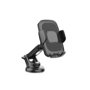 HUMBLE Clamp Car Mobile Holder with 360° Rotation, Strong Suction Cup, One Click Release Button Compatible with 4 to 7 inches Mobiles, Windshield and Dashboard Mobile Holder for Car (CR-200) - Black