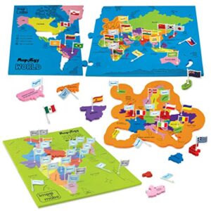 Imagimake: Mapology India and World Maps with Capitals - Learn Capitals and Country Flags - Educational Toy for Kids above 5 Years, Multicolor