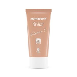 Mamaearth Glow Serum BB Cream with Vitamin C & Turmeric - 25 g | Long Lasting Natural Coverage | SPF 30 PA++ Sun Protection| Lightweight & Hydrating