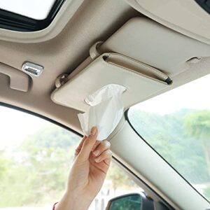 SARTE Car Tissue Holder, Sun Visor Napkin Holder, Car Visor Tissue Holder, Tissue Holder for Car (BEIGE)