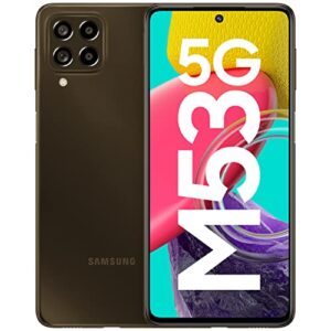 Samsung Galaxy M53 5G (Emerald Brown, 8GB, 128GB Storage) | 108MP | sAmoled+ 120Hz | 16GB RAM with RAM Plus | without Charger