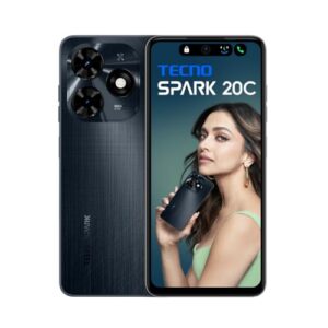 TECNO SPARK 20C | Gravity Black, (8GB+128GB)| 50MP Main Camera + 8MP Selfie| 90Hz Dot-in Display with Dynamic Port & Dual Speakers with DTS| 5000mAh Battery |18W Type-C| Helio G36 processor