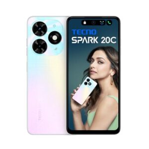 TECNO SPARK 20C | Mystery White, (8GB+128GB)| 50MP Main Camera + 8MP Selfie| 90Hz Dot-in Display with Dynamic Port & Dual Speakers with DTS| 5000mAh Battery |18W Type-C| Helio G36 processor