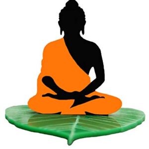 U & U UNIQUE UTILITIES Acrylic Buddha Car Dashboard Idol Accessory 3.5 Inch Orange, 1 Piece