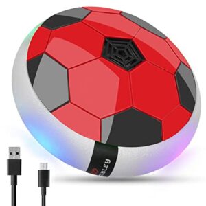 Wembley Rechargeable Hover Football Indoor Game for Kids Toys for Boys Birthday Gift | Electric Air Football Floating Hover Ball Soccer Electronic Toys for 2 3 4 5 6 7 8 9 10+ Years Old Boys - Red