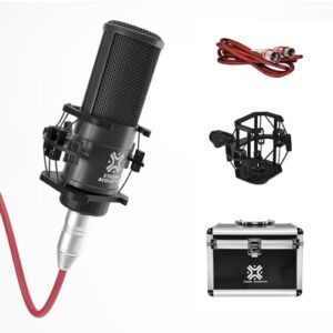 Xtreme Acoustics C-01 (Black) Professional Studio Condenser Microphone with Flight Case, Shock Mount and 2m XLR Cable (FREE ONLINE LEARNING COURSE INCL.)