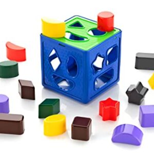 ZUDO TOYS Shape Sorting Cube With 18 Shape And Different Color - Kids Activity Toys - Learning And Educational Toys With Multicolour - (Bis Approved), 19 Pcs