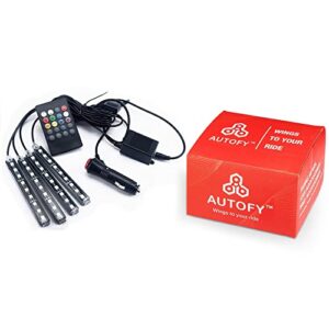 Autofy Universal Atmosphere Light LED Wireless Remote Music Controller Car Interior Strip Light Lamp Kit For All Cars (Black)