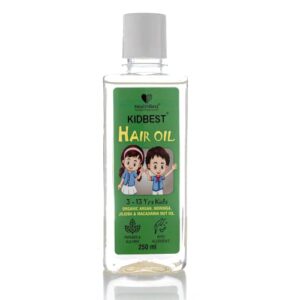 HealthBest Kidbest Hair Oil for Kids | Organic Argan, Moringa, Jojoba & Macadamia Nut Oil | Hair Growth | Damaged Hair | Tear, Paraben, SLS free | 250ml