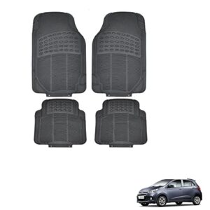 Kozdiko Car Simple Rubber Black Floor Mat Set of 4 Pcs for Hyundai Grand I10