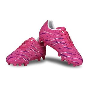 Nivia CARBONITE 6.0 KIDS FOOTBALL STUD/FOOTBALL SHOE for KIDS/COMFORTABLE SHOE/LIGHTWEIGHT SHOE (BLACK/FUCHSIA ROSE/SULPHUR GREEN)