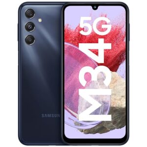 (Refurbished) Samsung Galaxy M34 5G (Midnight Blue,6GB,128GB)|120Hz sAMOLED Display|50MP Triple No Shake Cam|6000 mAh Battery|4 Gen OS Upgrade & 5 Year Security Update|12GB RAM with RAM+|Android 13|Without Charger