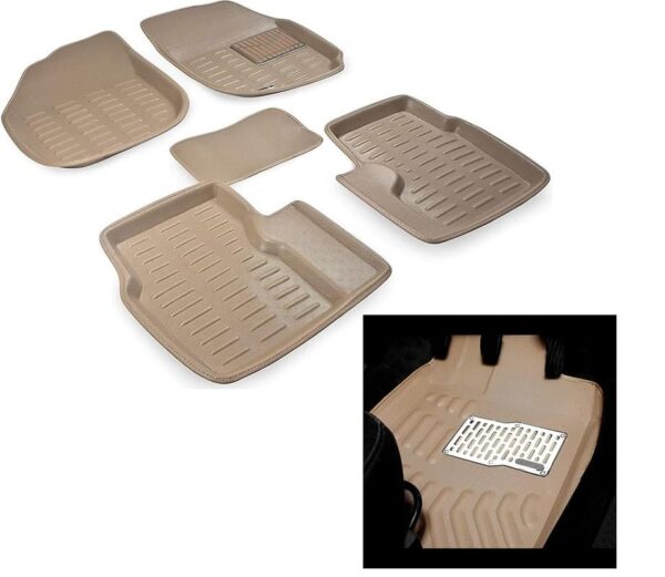 Swift, Dzire,WagonR, Eeco, Baleno, Punch, Alto, i10,i20,Triber, Nexon, Brezza, Vanue, Seltos, Creta, Magnite, Scorpio, Thar Bolero, Universal Size 3D Car Floor Foot Mats Set of 5 Pieces,