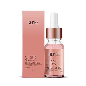 RENEE Glass Glow Pre Makeup Oil Primer 10ml| Non Sticky, Smoooth Finish| Hydrates, Repairs & Nourishes Skin| Adds Natural Glow to the Skin