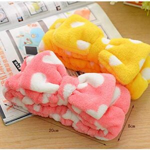 Romantic Facial Spa Makeup Cleansing Cute Bow Velvet Elastic Headband for Women (Pack of 2) - Multicolor