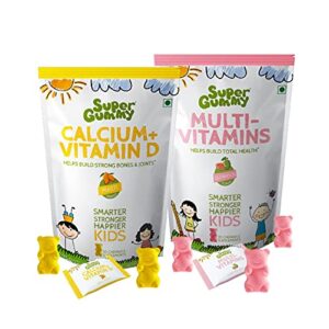 Super Gummy Calcium & Multivitamin Gummies for Kids, Strong Bones & Joints, Overall Growth (Combo 2 Pack, 30 Chewable Gummy Bears Per Pack)