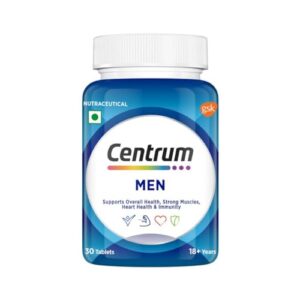 Centrum Men Tablet, World's No.1 Multivitamin with Grape seed extract, Vitamin C & 21 other nutrients for Overall Health, Strong Muscles & Immunity (Veg) 30s