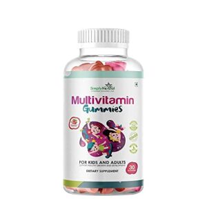 Simply Herbal Multivitamin Gummies for Kids, Hair, Skin and Nails Potency Supplement with Calcium, Biotin, Vitamin A B C, Immunity Gummy In Fruit Flavor for Adults & Kids, 30 Gummies (Pack of 1)